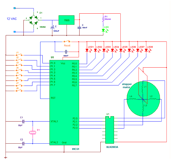 Stepper motor control board circuit