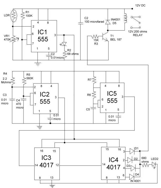 Circuit diagram of Adjustable Timer Unit