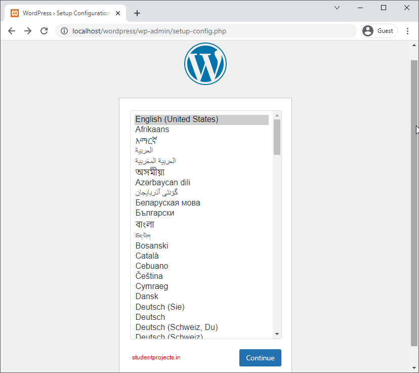 install wordpress on localhost