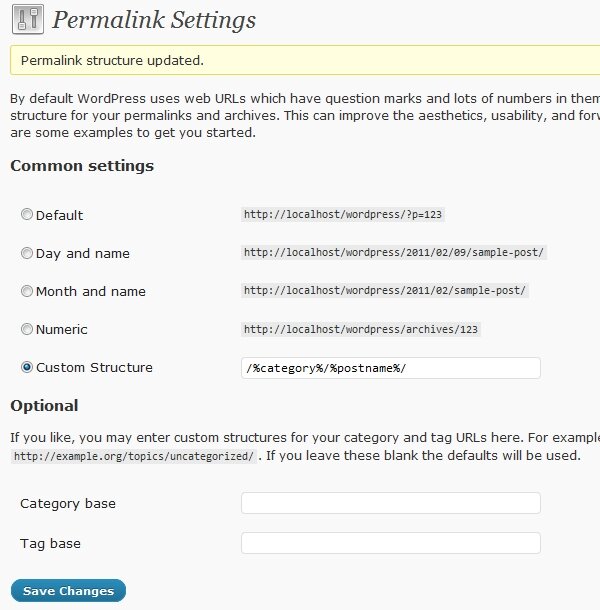 4. Update your permalink structure
