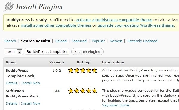 5. Install buddypress Template Pack Plugin