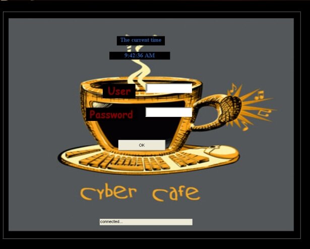 Cyber cafe management Client Screen