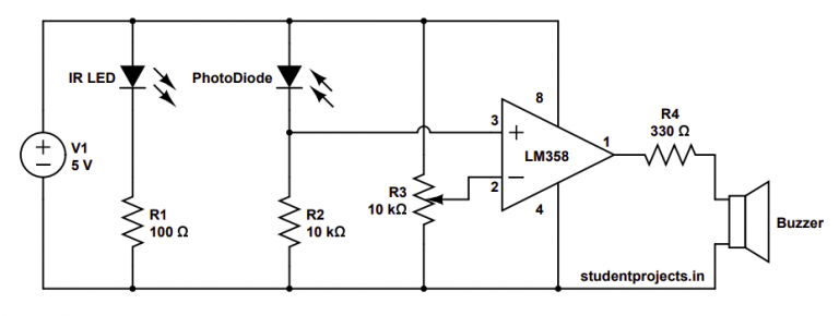 Reverse Car Parking Sensor Circuit | Student Projects
